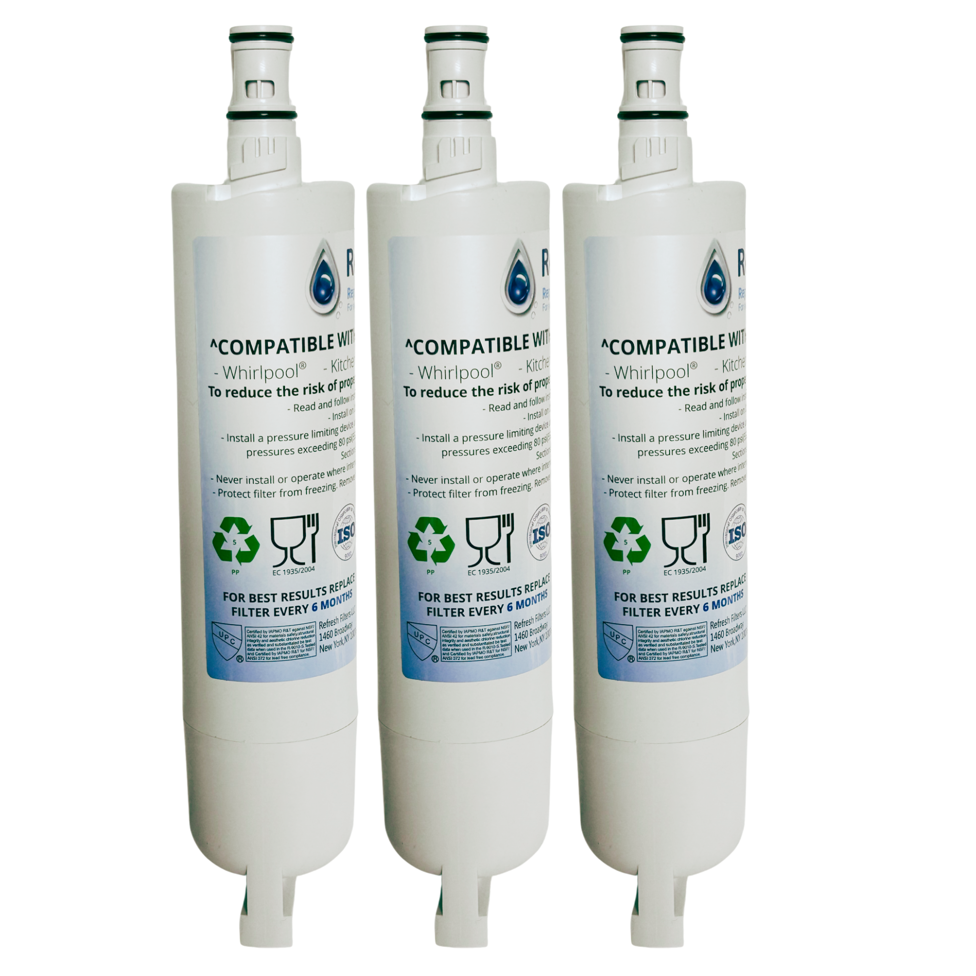 Refresh 9010(A) Replacement Refrigerator Water Filter for Whirlpool 4396508 / EDR5RXD1 / Filter 5