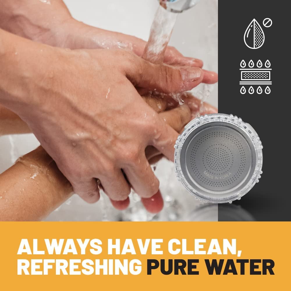 Kitchen and Bathroom Faucet Filter Kit - Includes 10 Adapters - Improves Taste and Odor, Protects Skin and Health - Removes Dirt and Rust (Sediment)