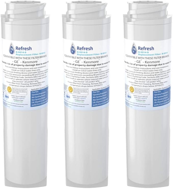 Refresh Replacement Refrigerator Water Filter for GE GSWF SmartWater 238C2334P001,GSWFDS, 100749-C, 100810/A and Kenmore 46-9914, 469914, 9914