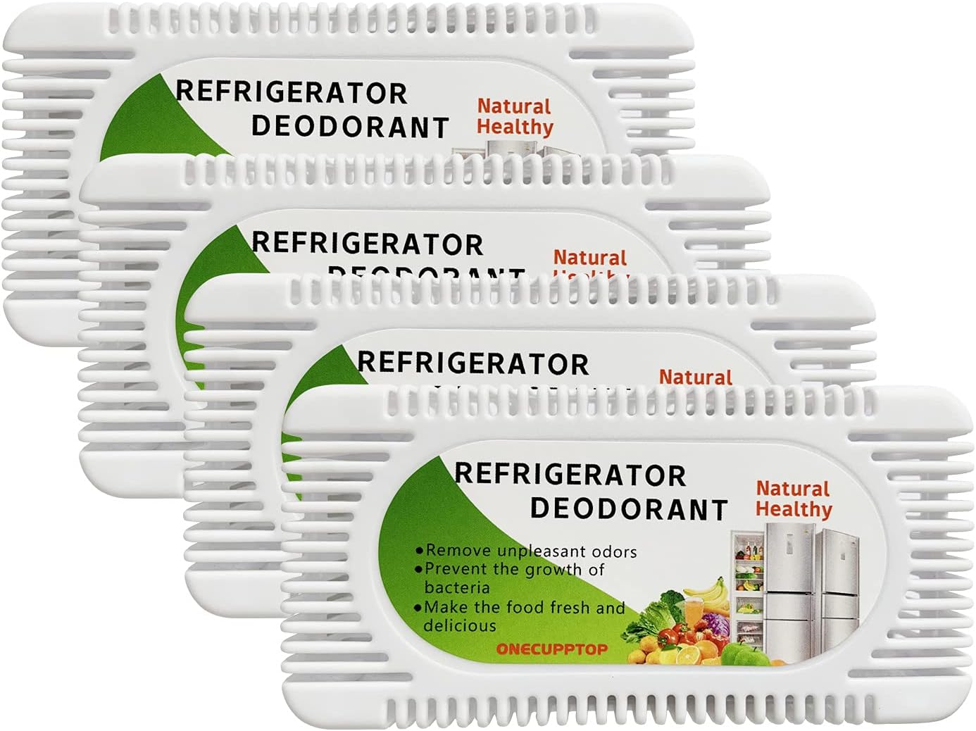 Refrigerator Deodorizer Fridge and Freezer Odor Eliminator, Activated Carbon Smell Remover and Moisture Absorber