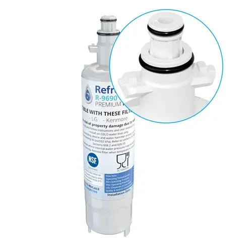 Refresh R-9690 Replacement Refrigerator Water Filter Compatible with Kenmore 46-9690, ADQ36006102 and LG LT700P, ADQ36006101