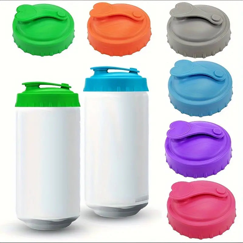 6pcs Durable Reusable Silicone Can Lids - Airtight, Leak-Proof, and Spill-Resistant Covers for Beer and Soda Cans