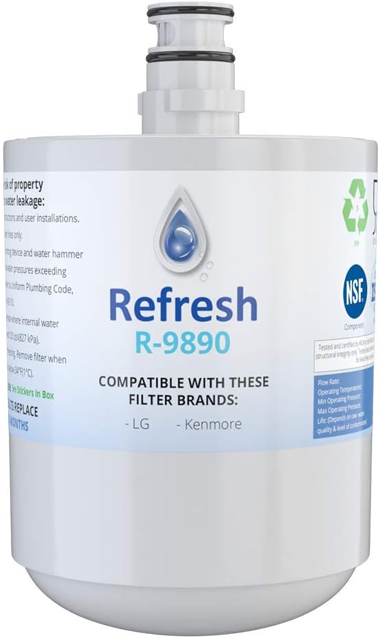 Refresh Replacement Refrigerator Water Filter Compatible with LG LT500P, 5231JA2002A, 5231JA2002A-S, ADQ72910901, ADQ72910902, ADQ72910907 and Kenmore 46-9890 Refrigerator Water Filter