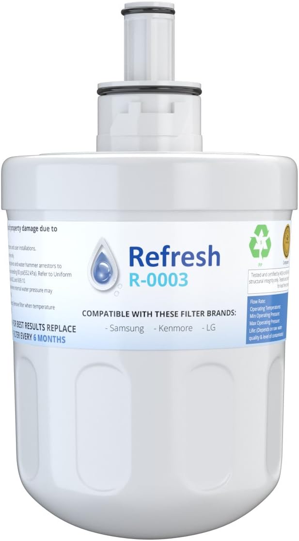 Refresh R-0003 Replacement for Samsung Aqua-Pure Plus DA29-00003G, DA29-00003A, DA2900002B, DA2900003, DA2900003F, DA290002, HAFCU1, HAFIN2 and Waterdrop WD-DA-29-00003G Refrigerator Water Filter