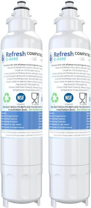 Refresh R-9490 Replacement for LG LT800P, ADQ73613401 and Kenmore Elite 46-9490, 9490, 469490, ADQ73613402 Refrigerator Water Filter