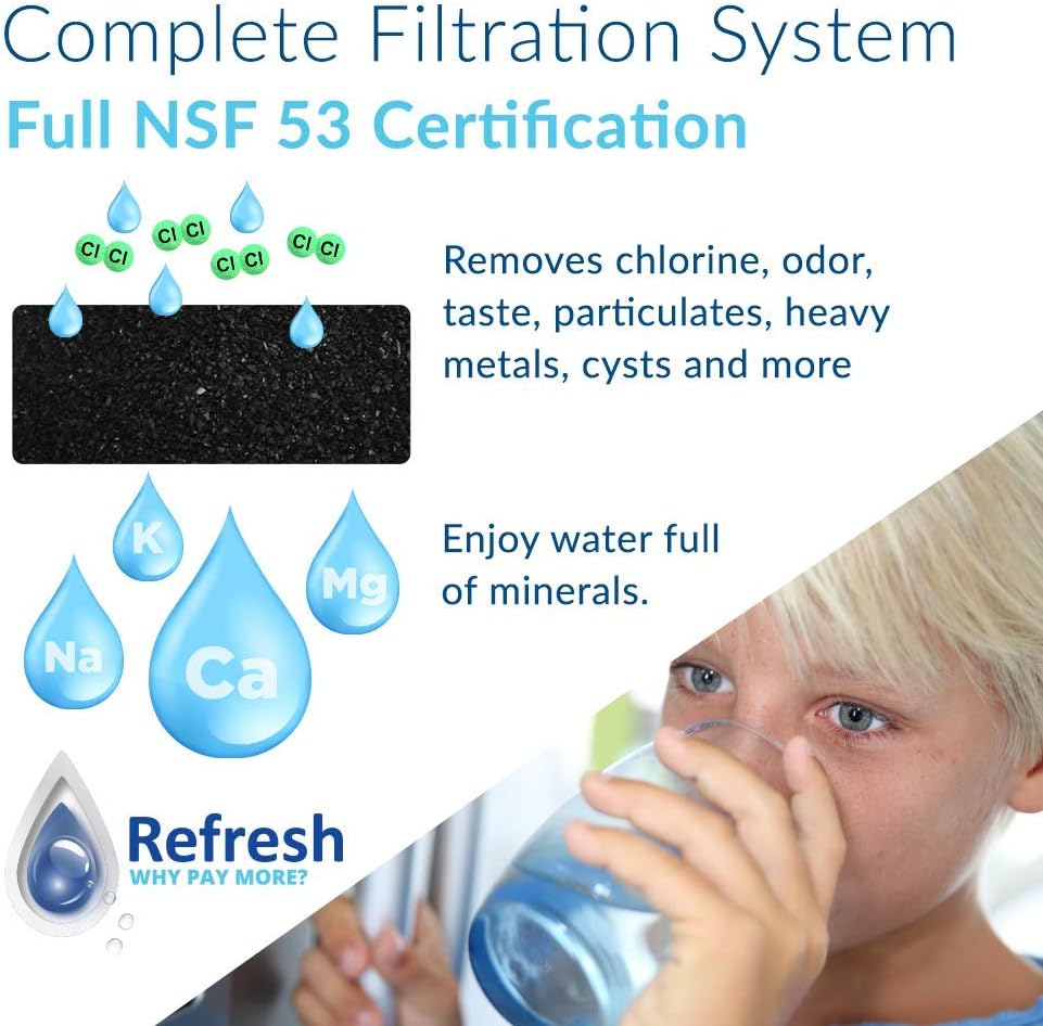 Refresh R-9991-Premium Plus NSF-53 Premium Replacement Refrigerator Water Filter Compatible with GE Smartwater MWF GWF, MWFP, MWFA and Kenmore 46-9991, 469991, 9991 Refrigerator Water Filter