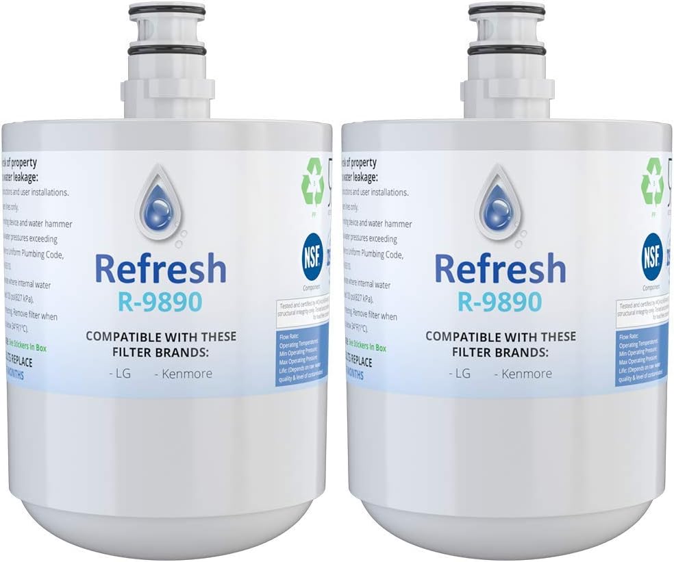 Refresh Replacement Refrigerator Water Filter Compatible with LG LT500P, 5231JA2002A, 5231JA2002A-S, ADQ72910901, ADQ72910902, ADQ72910907 and Kenmore 46-9890 Refrigerator Water Filter