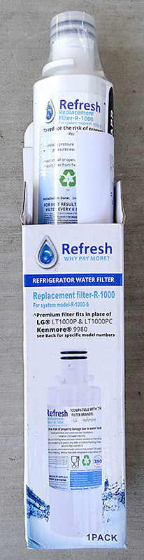 Refresh R-1000 Replacement Refrigerator Water Filter for LG Kenmore