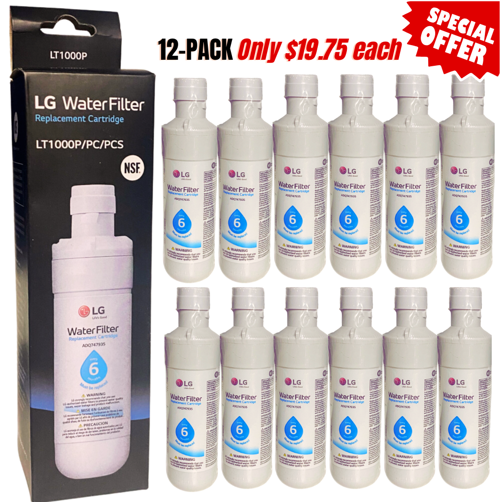 BUY 6, GET 6 FREE! LG Genuine Refrigerator Water Filter for LG LT-1000P