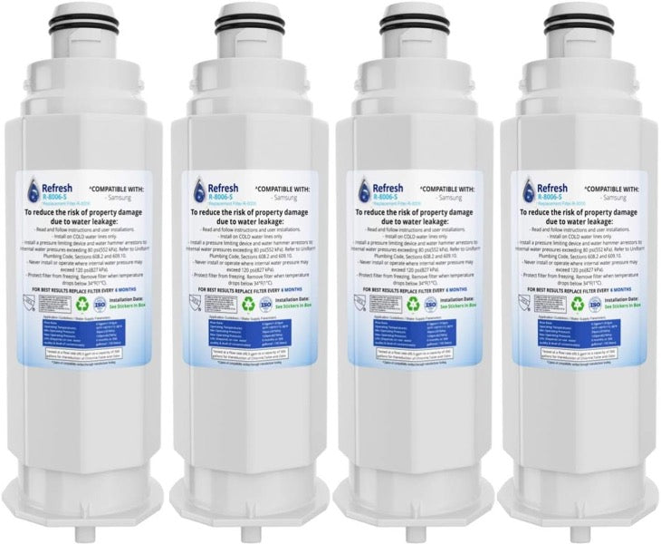 Refresh R-8006-S Replacement Refrigerator Water Filter for Samsung DA97-17376B, DA97-08006C, HAF-QIN, HAF-QIN/EXP, RF23M8070SG, BRF425200AP