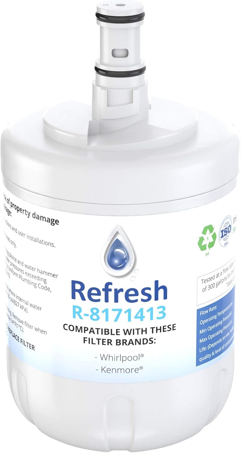 Refresh R-817413 Replacement Refrigerator Water Filter for Whirlpool 8171413, 8171414, EDR8D1, and Kenmore 9002, 469002, 8171414